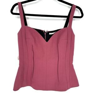 Emilia Wickstead Giucia Wool Crepe Top in Plum NWT